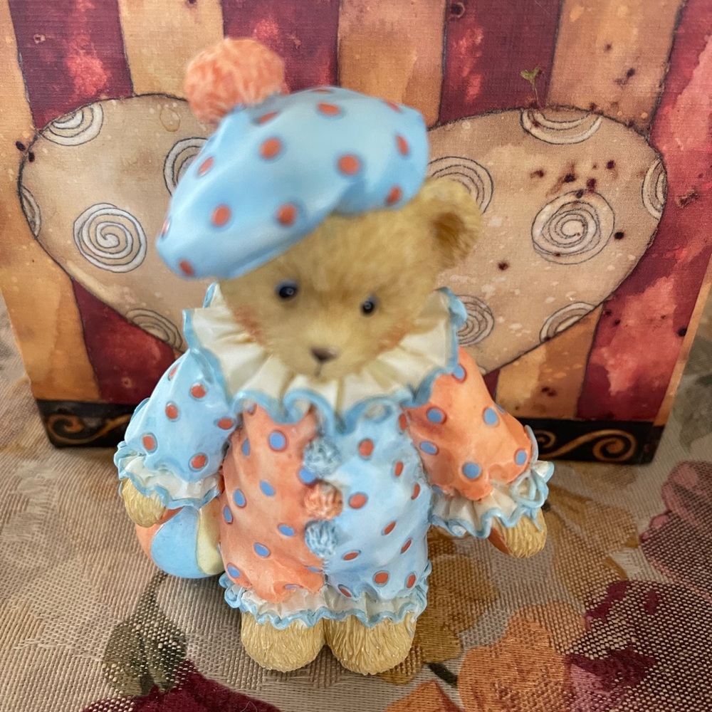 Polka Dot Clown Bear Figurine